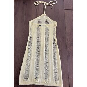 Jaded London Yellow Umbra Halter Mini Dress Size S